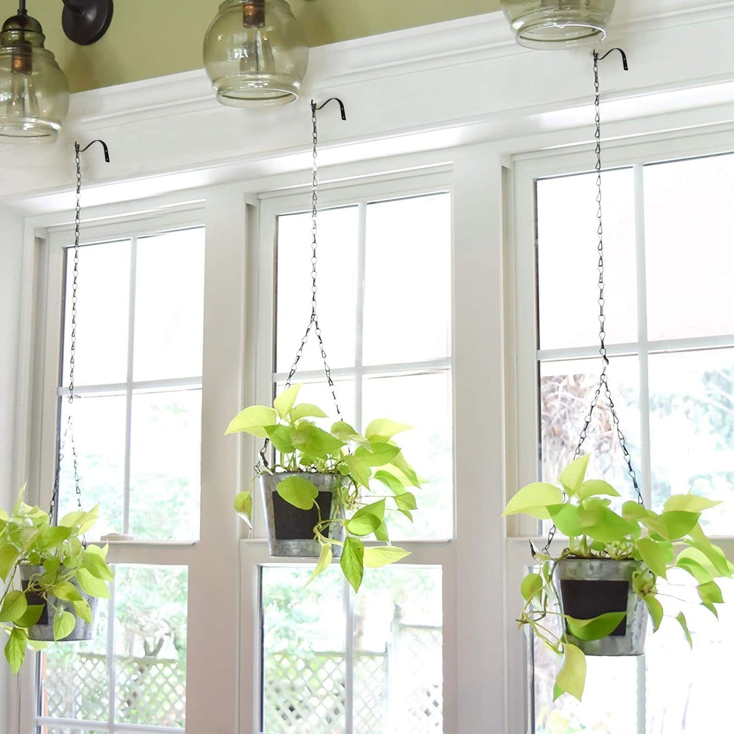 4.5 Inch Plant Hanger,Sturdy Hanging Plant Bracket Hooks Outdoor,Plant Hangers,Plant Hanger Bracket,Bird Feeder Hanger for Bird Feeders, Planters, Lanterns, Wind Chimes Indoor Outdoor,(Black,1 PCS) 1 PCS Black