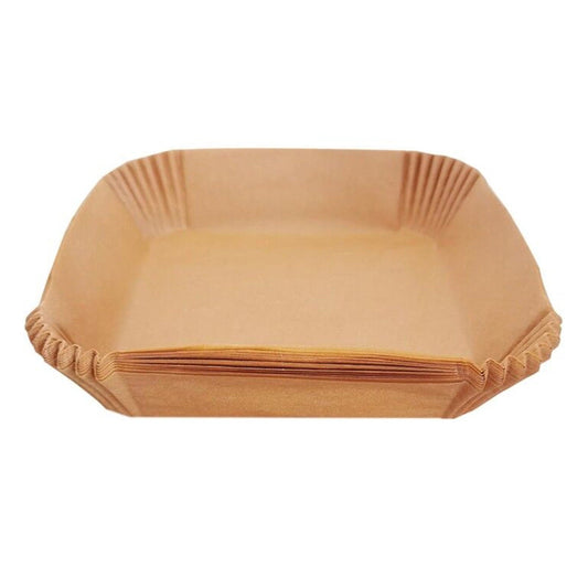 10/30/50/100 Pcs Air Fryer Disposable Paper Liners,8In Unbleached Square Parchment Paper Non-Stick Airfryer Basket Liners For Steamer Microwave Oven, Deep Fryer Parts & Accessories,(A,10PCS) 50PCS A