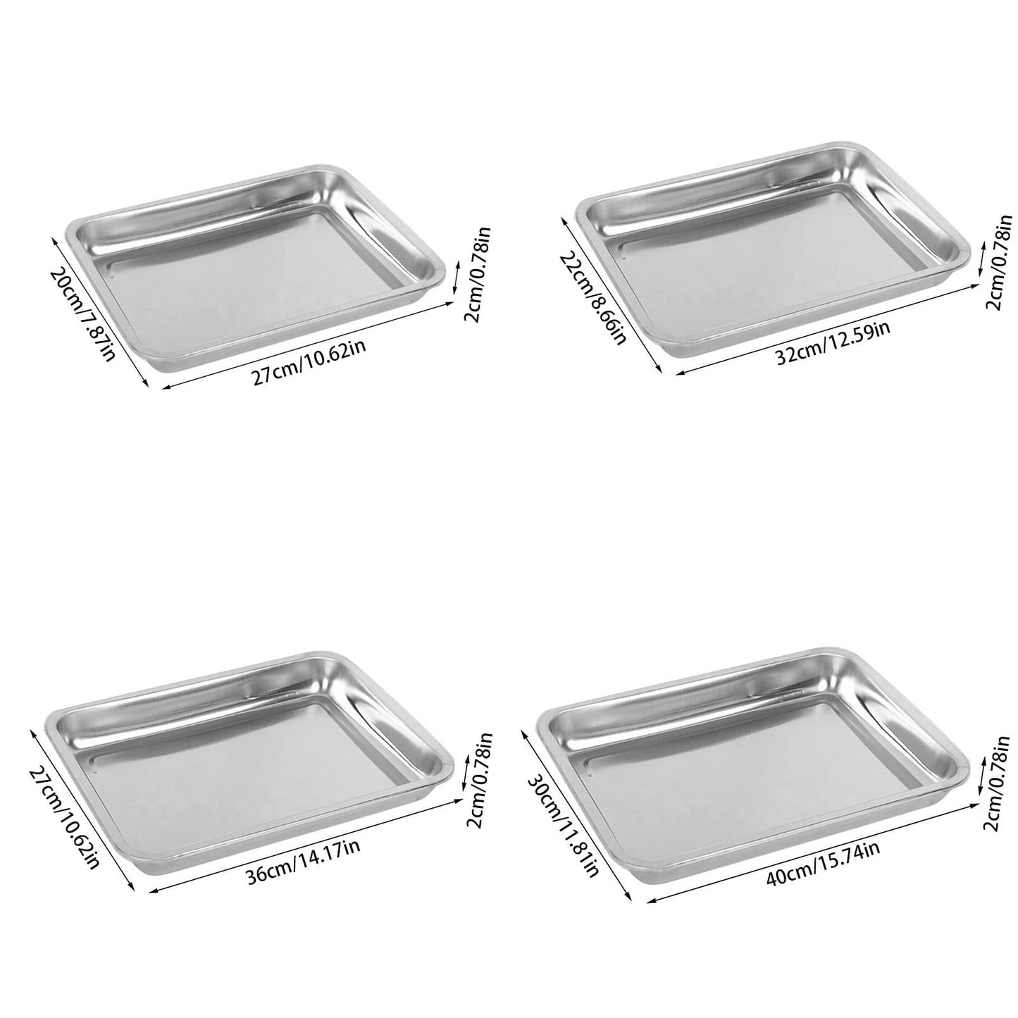 1Pcs Toaster Oven Pans For Baking,Baking Sheets Cookie Sheet Pans,Small Replacement Trays For Toaster,Small Baking Trays For Oven, Stainless Steel Baking Sheet Pan, Toaster Oven Tray 10.62" x 7.87" x 0.78" Silver