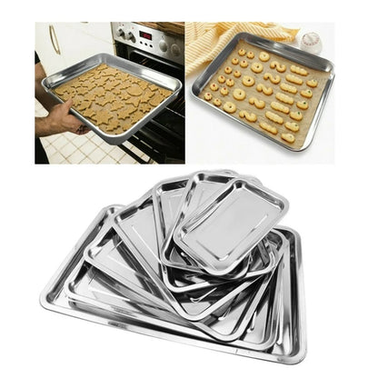 1Pcs Toaster Oven Pans For Baking,Baking Sheets Cookie Sheet Pans,Small Replacement Trays For Toaster,Small Baking Trays For Oven, Stainless Steel Baking Sheet Pan, Toaster Oven Tray 10.62" x 7.87" x 0.78" Silver