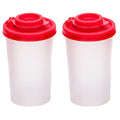 Salt And Pepper Shakers Moisture Proof,Plastic Salt Shakers,Salt Shaker To Go Camping Picnic Outdoors Kitchen Lunch Boxes Travel Spice Set Clear With Red Covers Lids Plastic Airtight Dispenser,1PCS 2PCS