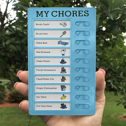 1Pc To Do List Checklist,Chores Chart for Man and Woman Chore Chart, Sliding Routine Chart to Do List, RV Checklist Task Planning Board, ADHD Tools Routine Visual Schedule Reminder(White5) Blue