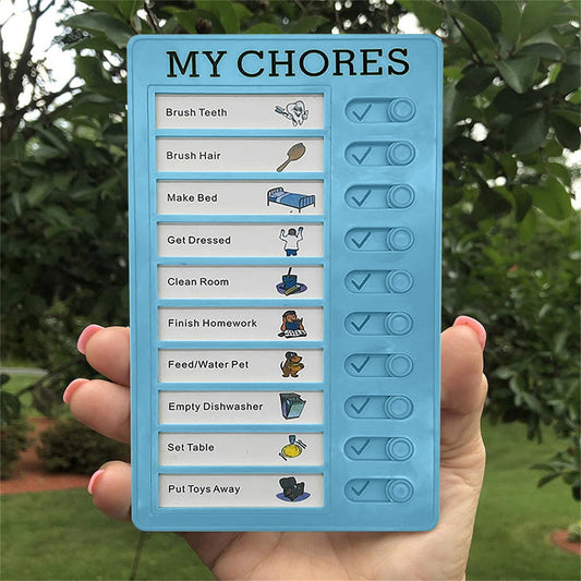 1Pc To Do List Checklist,Chores Chart for Man and Woman Chore Chart, Sliding Routine Chart to Do List, RV Checklist Task Planning Board, ADHD Tools Routine Visual Schedule Reminder(White5) Blue