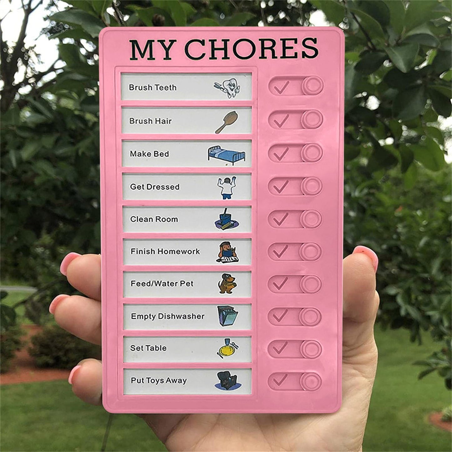 1Pc To Do List Checklist,Chores Chart for Man and Woman Chore Chart, Sliding Routine Chart to Do List, RV Checklist Task Planning Board, ADHD Tools Routine Visual Schedule Reminder(White5) Blue