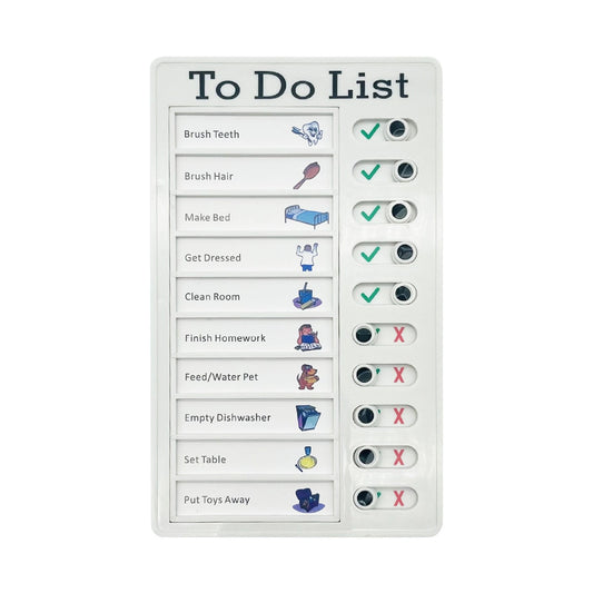 1Pc To Do List Checklist,Chores Chart for Man and Woman Chore Chart, Sliding Routine Chart to Do List, RV Checklist Task Planning Board, ADHD Tools Routine Visual Schedule Reminder(White5) White5