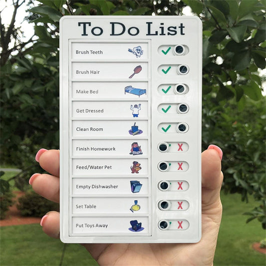 1Pc To Do List Checklist,Chores Chart for Man and Woman Chore Chart, Sliding Routine Chart to Do List, RV Checklist Task Planning Board, ADHD Tools Routine Visual Schedule Reminder(White5) White5