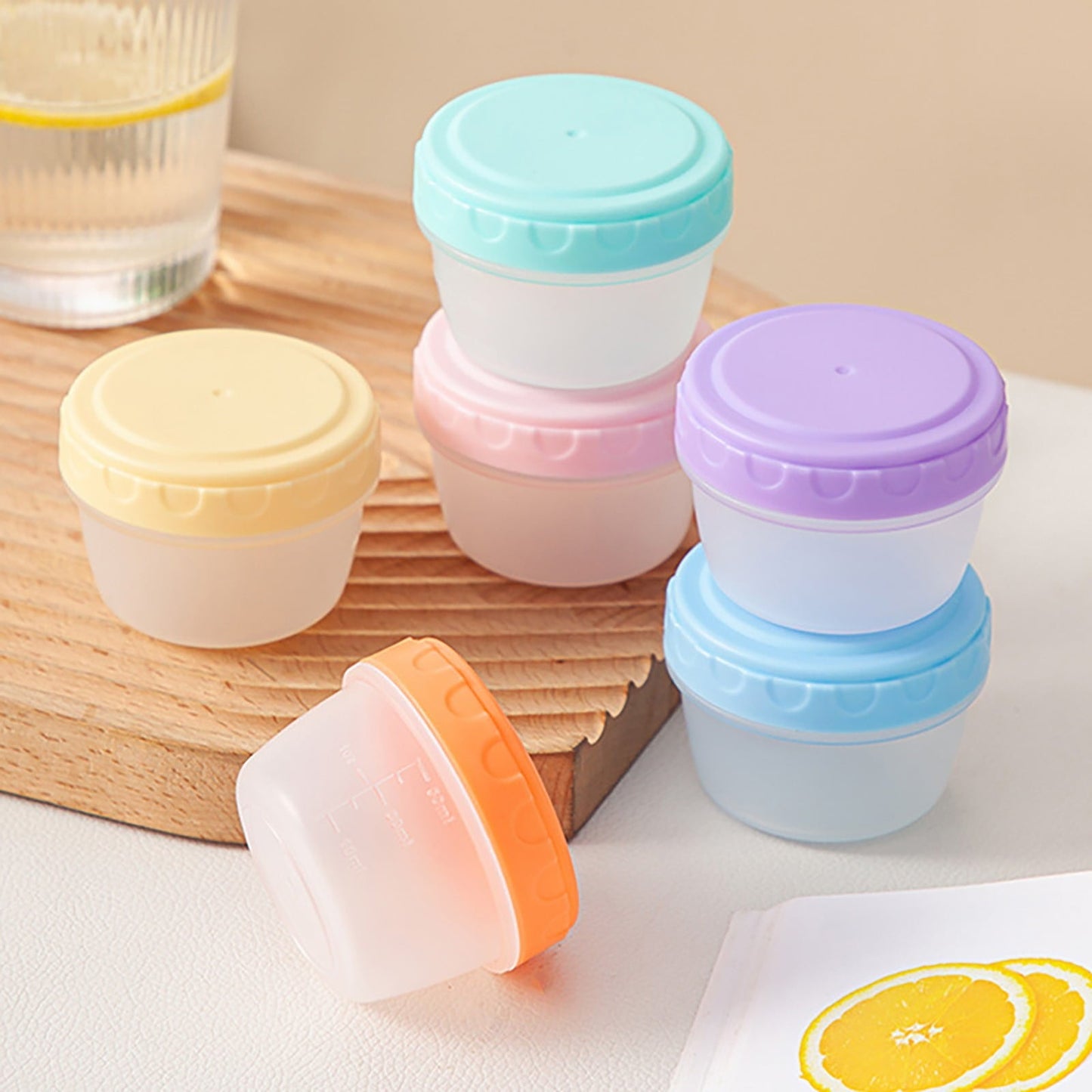 6Pcs 2Oz Small Containers With Lids,Reusable Plastic Storage Jars For Snack And Puree, Salad Dressing Container To Go, Storage Containers, Freezer Food Containers, Dishwasher Safe,Bpa Free 6PCS