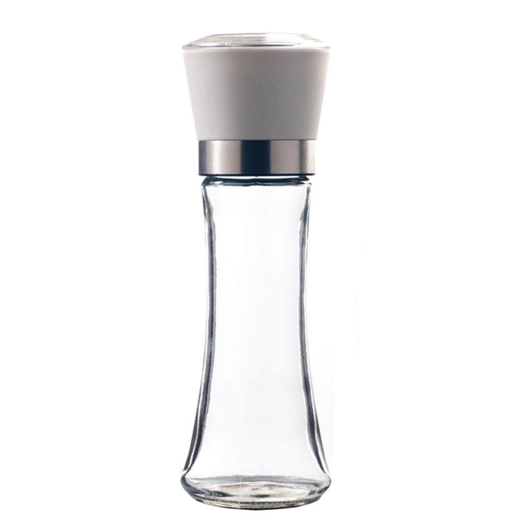 1 Pcs Salt And Pepper Grinder,Stainless Steel Sea Salt And Pepper Grinder,Glass Salt And Pepper Shakers,Refillable Sea Salt Shakers,Salt Grinder Refillable,Easy Clean Glass Grinders Black