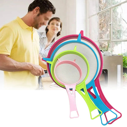 4 Pcs Plastic Mesh Strainer Colander Set,Nylon Mesh Strainer Food Yogurt Mesh Sieve,Plastic Mesh Colander,Reusable Coffee Filter With \u200bHandle Kitchen Tools for Filtering Juice Milk 4PCS