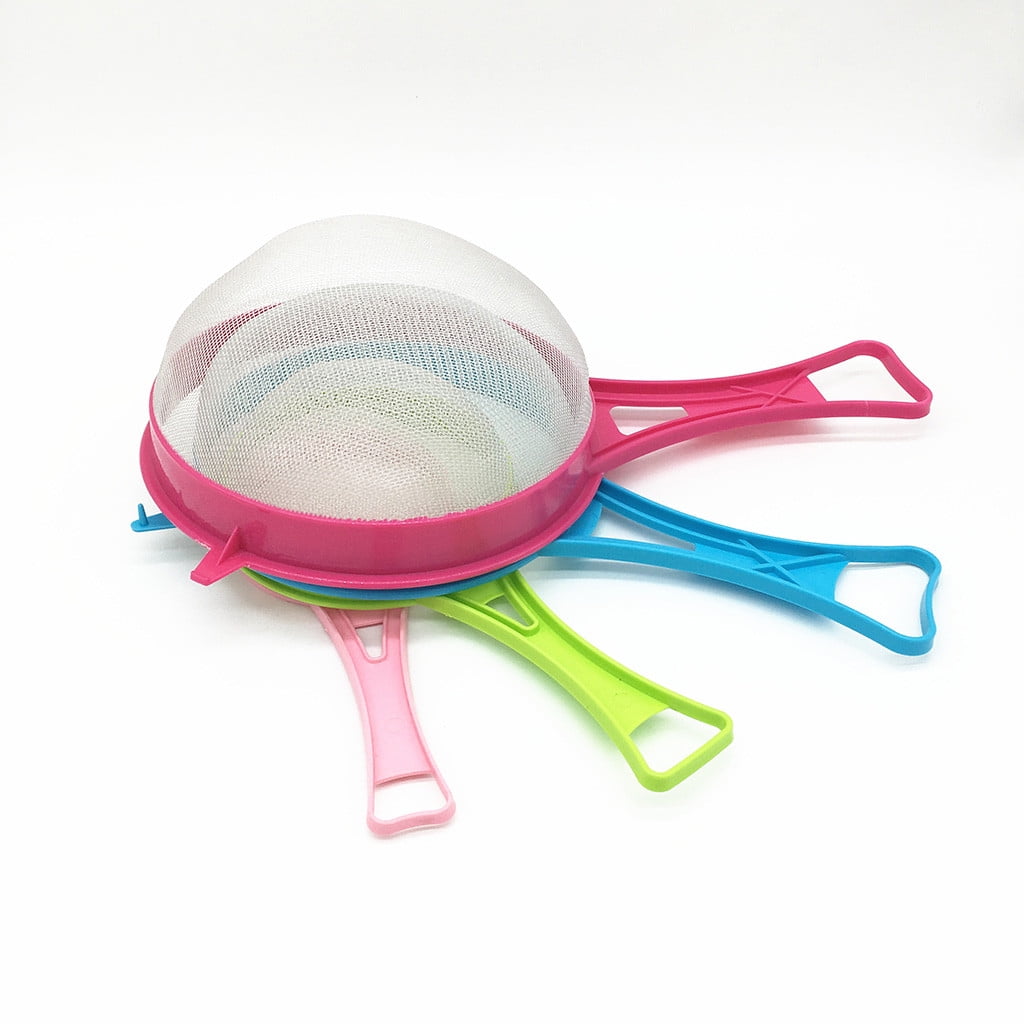4 Pcs Plastic Mesh Strainer Colander Set,Nylon Mesh Strainer Food Yogurt Mesh Sieve,Plastic Mesh Colander,Reusable Coffee Filter With \u200bHandle Kitchen Tools for Filtering Juice Milk 4PCS