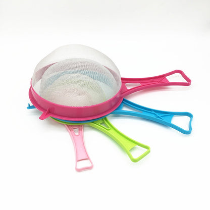 4 Pcs Plastic Mesh Strainer Colander Set,Nylon Mesh Strainer Food Yogurt Mesh Sieve,Plastic Mesh Colander,Reusable Coffee Filter With \u200bHandle Kitchen Tools for Filtering Juice Milk 4PCS