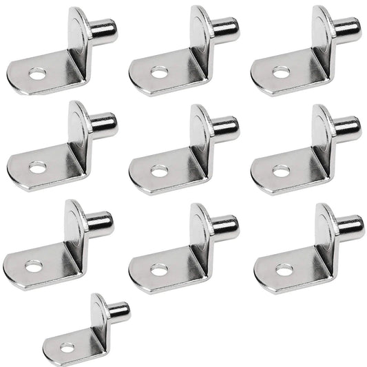 20 Pcs Shelf Support Peg,L Shaped Metal Shelf Peg With Hole,6 Mm Cabinet Shelf Bracket Peg,L-Shaped Plated Shelf Pins Holders for Bookcase Kitchen Closet Shelf Shelves Furniture Cabinet 20PCS