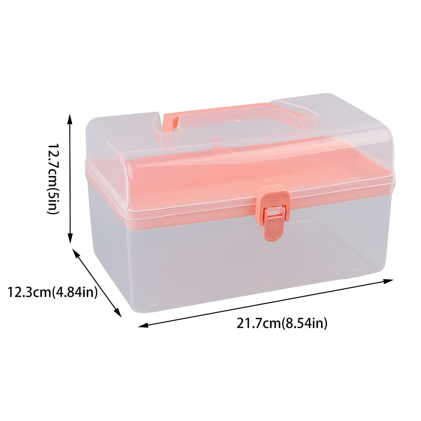 Home Box and Travel Storage Box, Plastic Kit Case Container Empty, Box with Lock Lid & Handle, Emergency Organizer for Family and Traveling, 9.1x4.7x3.7 8.54" x 4.84" x 5.0" Grey