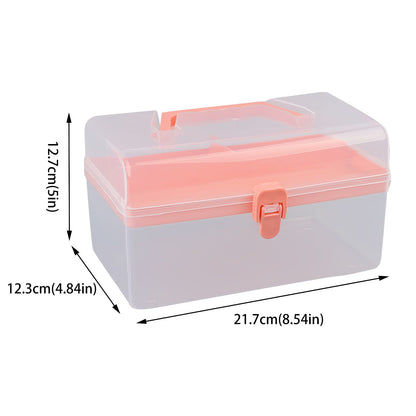 Home Box and Travel Storage Box, Plastic Kit Case Container Empty, Box with Lock Lid & Handle, Emergency Organizer for Family and Traveling, 9.1x4.7x3.7 8.54" x 4.84" x 5.0" Grey