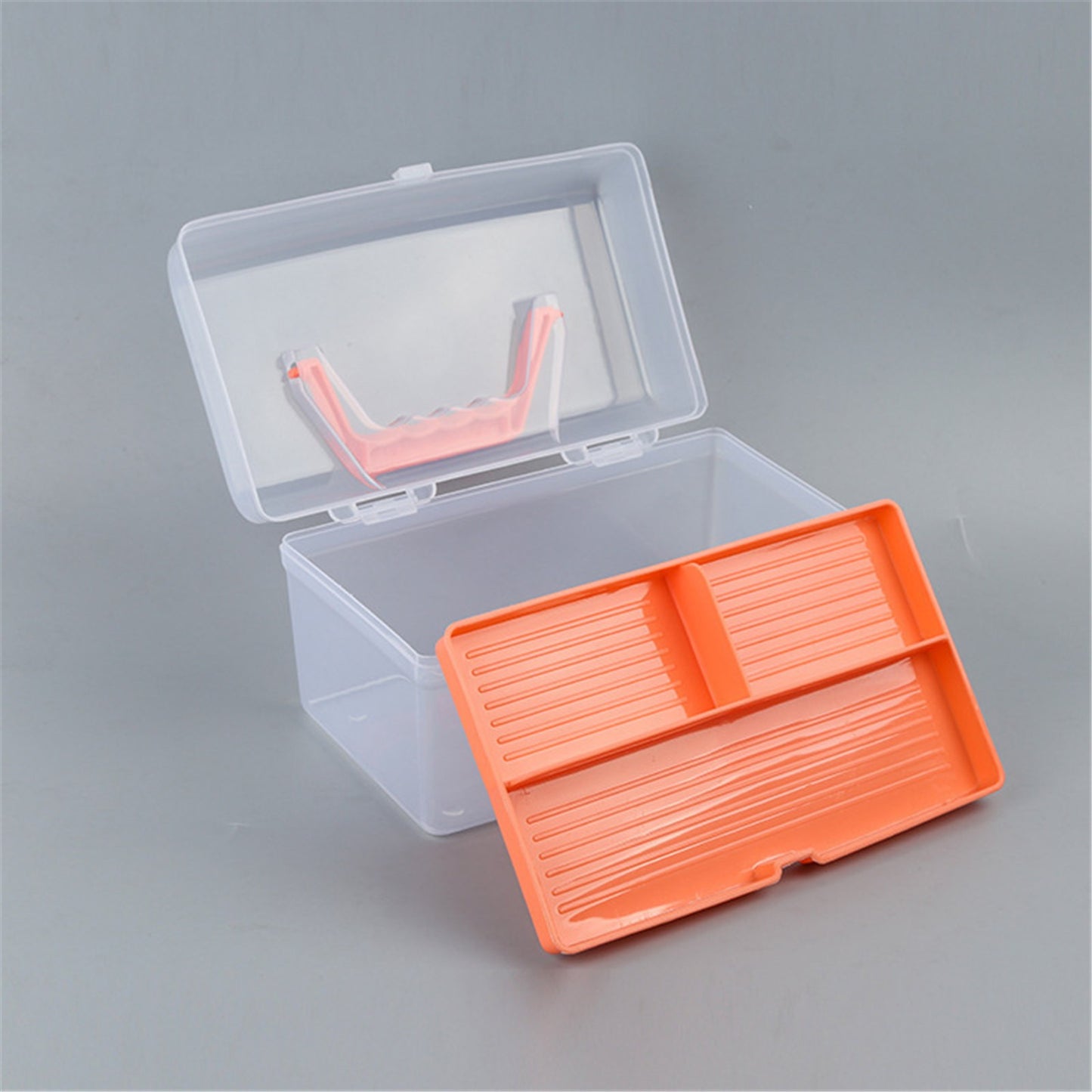Home Box and Travel Storage Box, Plastic Kit Case Container Empty, Box with Lock Lid & Handle, Emergency Organizer for Family and Traveling, 9.1x4.7x3.7 8.54" x 4.84" x 5.0" Grey