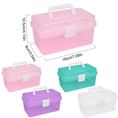 Home Box and Travel Storage Box, Plastic Kit Case Container Empty, Box with Lock Lid & Handle, Emergency Organizer for Family and Traveling, 9.1x4.7x3.7 7.08" x 3.54" x 4.13" Purple