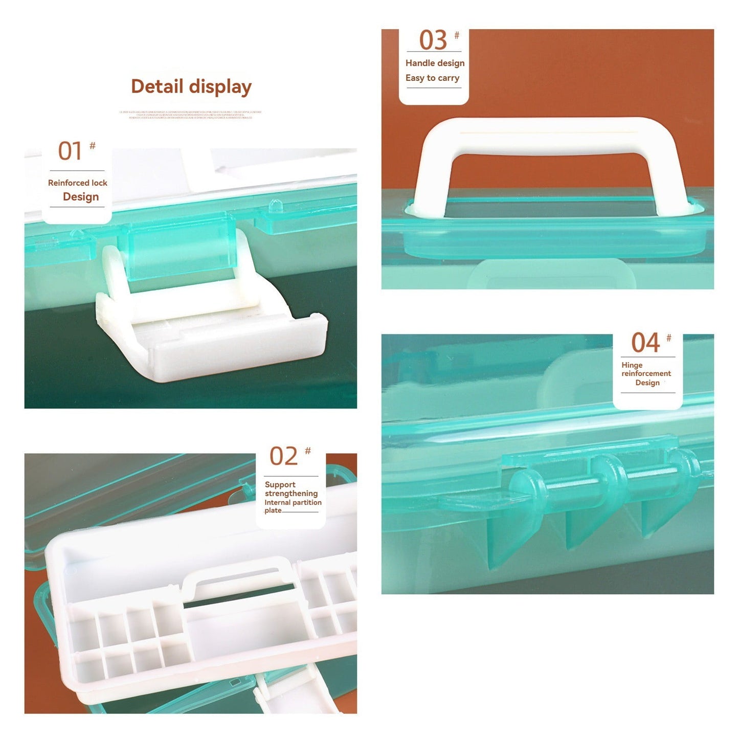 Home Box and Travel Storage Box, Plastic Kit Case Container Empty, Box with Lock Lid & Handle, Emergency Organizer for Family and Traveling, 9.1x4.7x3.7 7.08" x 3.54" x 4.13" White