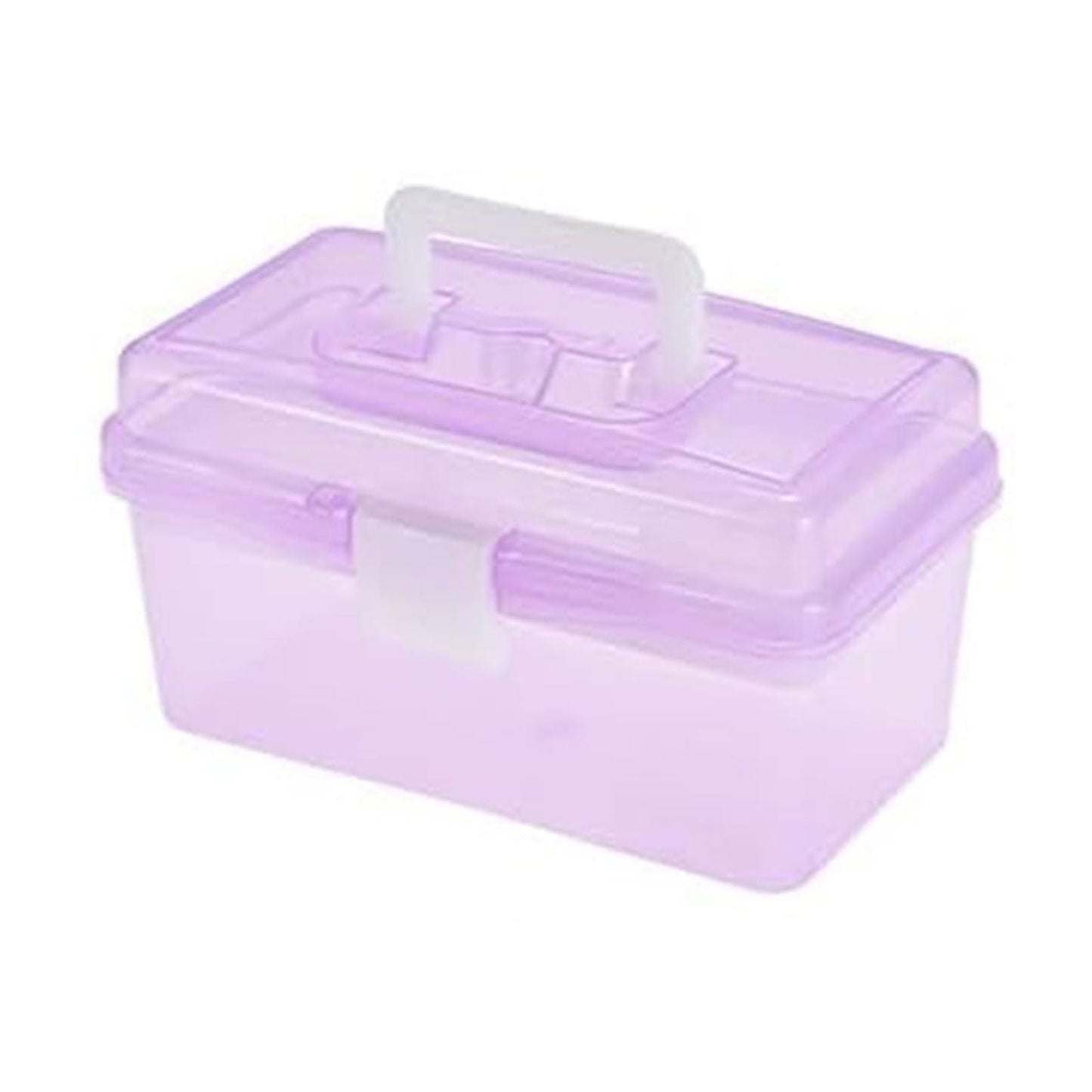 Home Box and Travel Storage Box, Plastic Kit Case Container Empty, Box with Lock Lid & Handle, Emergency Organizer for Family and Traveling, 9.1x4.7x3.7 7.87" x 4.72" x 4.13" White