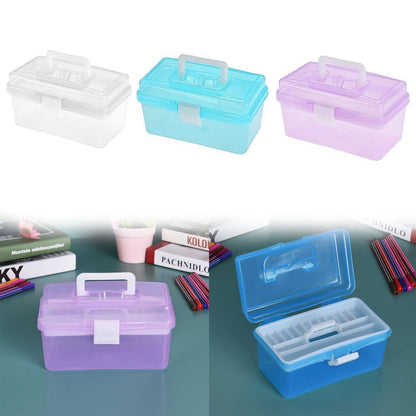 Home Box and Travel Storage Box, Plastic Kit Case Container Empty, Box with Lock Lid & Handle, Emergency Organizer for Family and Traveling, 9.1x4.7x3.7 7.87" x 4.72" x 4.13" White