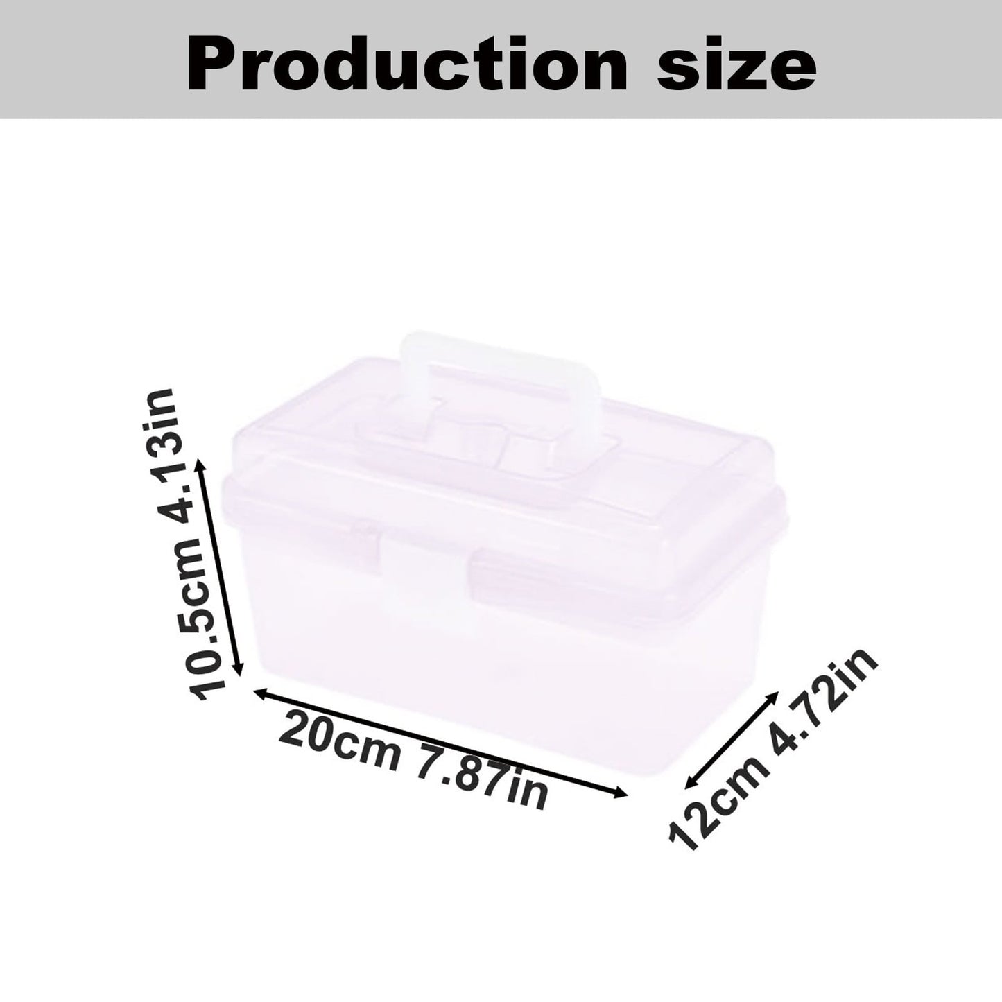 Home Box and Travel Storage Box, Plastic Kit Case Container Empty, Box with Lock Lid & Handle, Emergency Organizer for Family and Traveling, 9.1x4.7x3.7 7.87" x 4.72" x 4.13" White