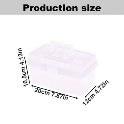 Home Box and Travel Storage Box, Plastic Kit Case Container Empty, Box with Lock Lid & Handle, Emergency Organizer for Family and Traveling, 9.1x4.7x3.7 7.87" x 4.72" x 4.13" White