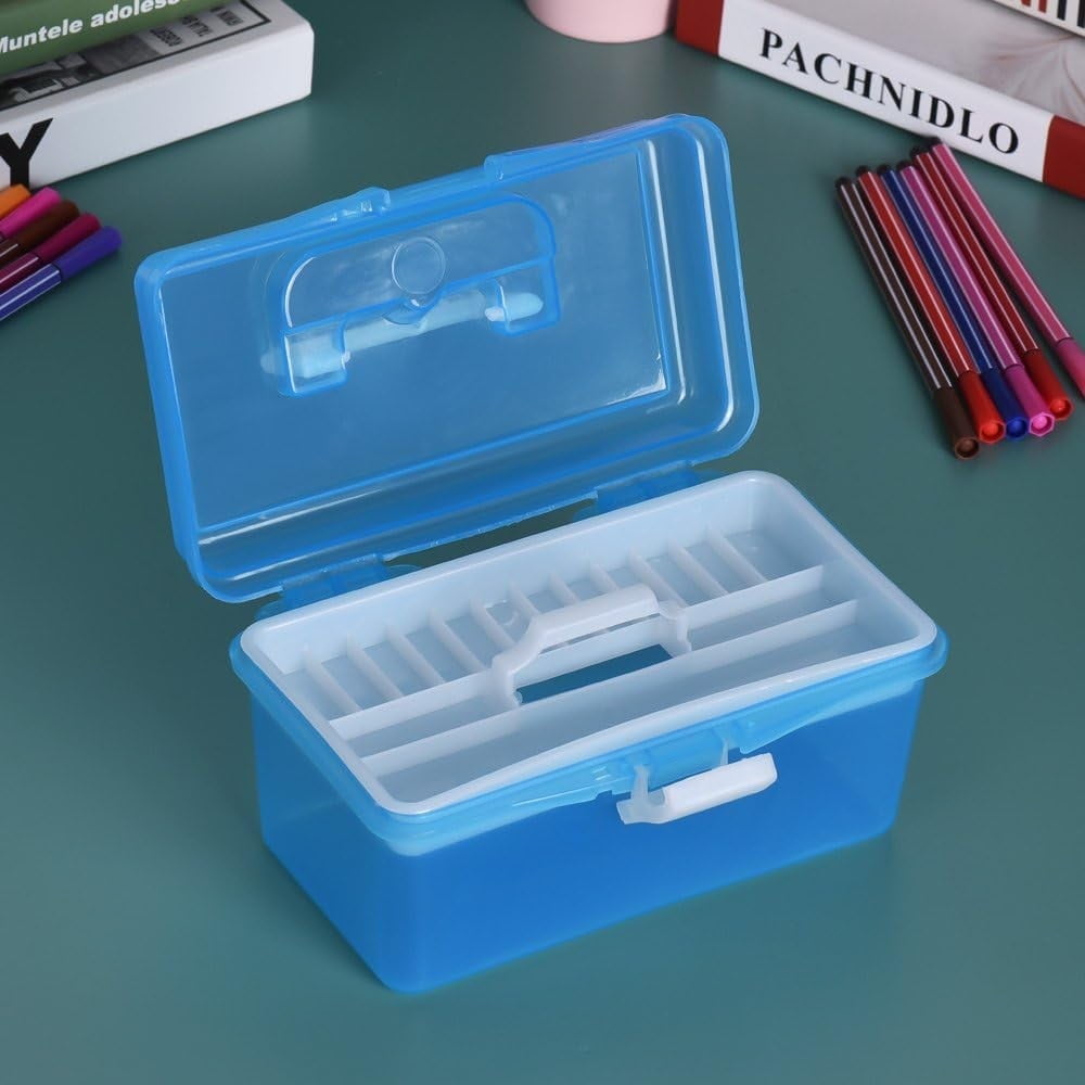 Home Box and Travel Storage Box, Plastic Kit Case Container Empty, Box with Lock Lid & Handle, Emergency Organizer for Family and Traveling, 9.1x4.7x3.7 7.87" x 4.72" x 4.13" White