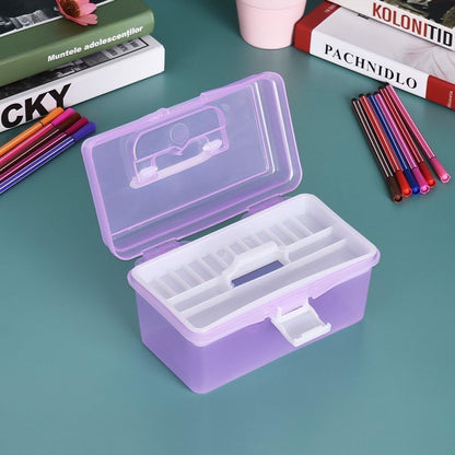 Home Box and Travel Storage Box, Plastic Kit Case Container Empty, Box with Lock Lid & Handle, Emergency Organizer for Family and Traveling, 9.1x4.7x3.7 7.87" x 4.72" x 4.13" White