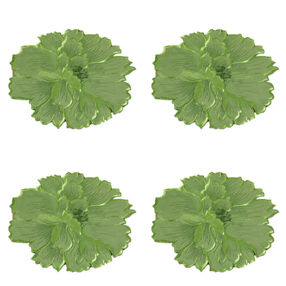 4 Pcs Flower Placemat,3D Flower Placemats,Flower Shape Placemat,Heat-Resistant And Washable Placemat for Dining Table,Tablemats Kitchen Table Setting Decorative for Wedding Holiday Dining Table,Red Green