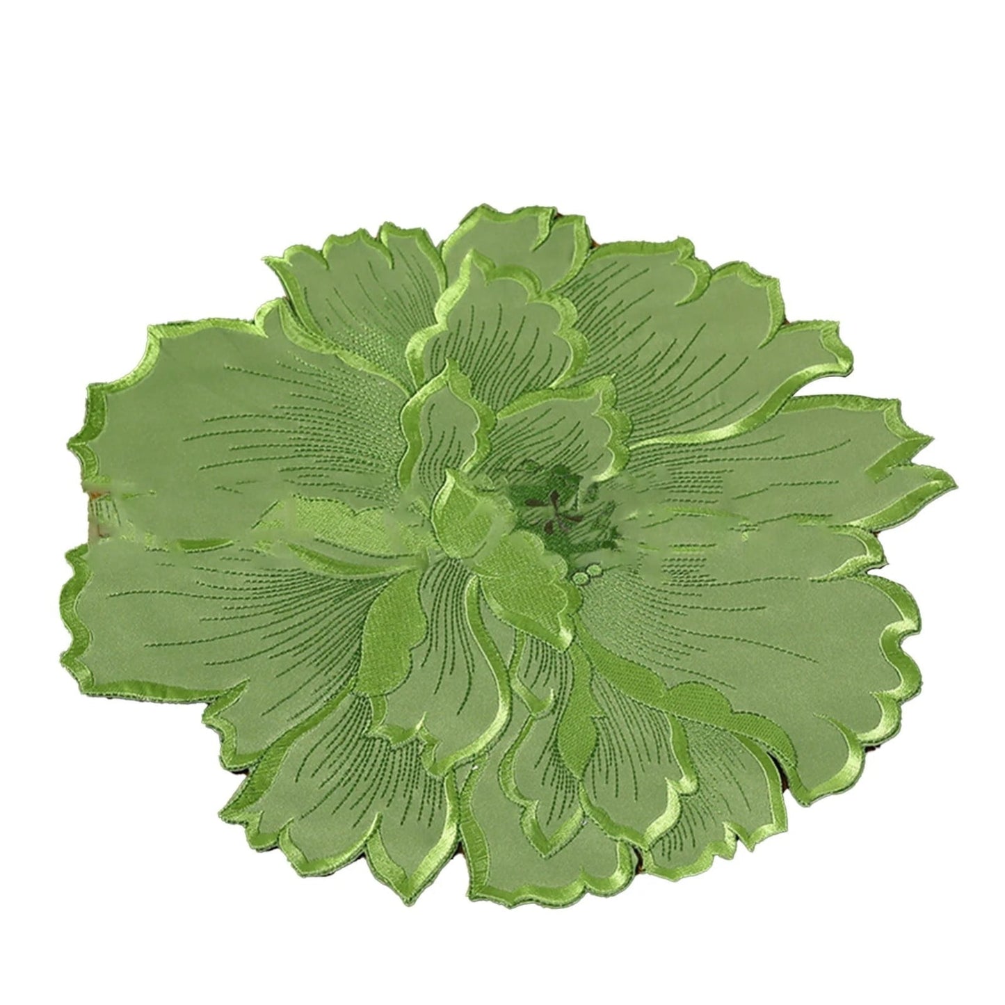 4 Pcs Flower Placemat,3D Flower Placemats,Flower Shape Placemat,Heat-Resistant And Washable Placemat for Dining Table,Tablemats Kitchen Table Setting Decorative for Wedding Holiday Dining Table,Red Green