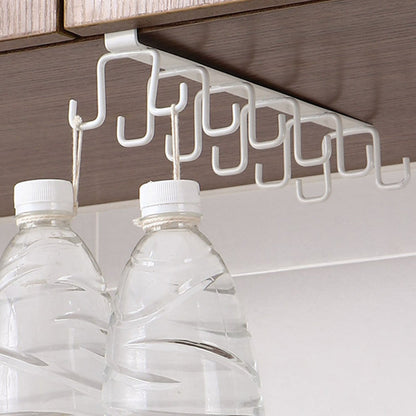 Under Cabinet Storage Mug Hooks, Under Cabinet Utensil Holder Hanger Hook, Double Sided Utensil Racks Coffee Mug Holder for Kitchen Storage, 12 Hooks, 10.03x3.15x2.75 10.03" x 3.15" x 2.75" Black
