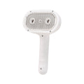 Double-Hole Mist Spray Pet Comb, Humidifying & Anti-Static Grooming Brush, Rounded Teeth for Gentle Detangling, Collects Loose Hair, Rechargeable with USB, Perfect for Cats and Long-Haired Pets. White