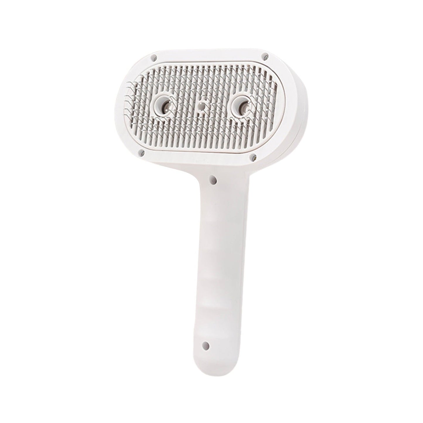 Double-Hole Mist Spray Pet Comb, Humidifying & Anti-Static Grooming Brush, Rounded Teeth for Gentle Detangling, Collects Loose Hair, Rechargeable with USB, Perfect for Cats and Long-Haired Pets. White