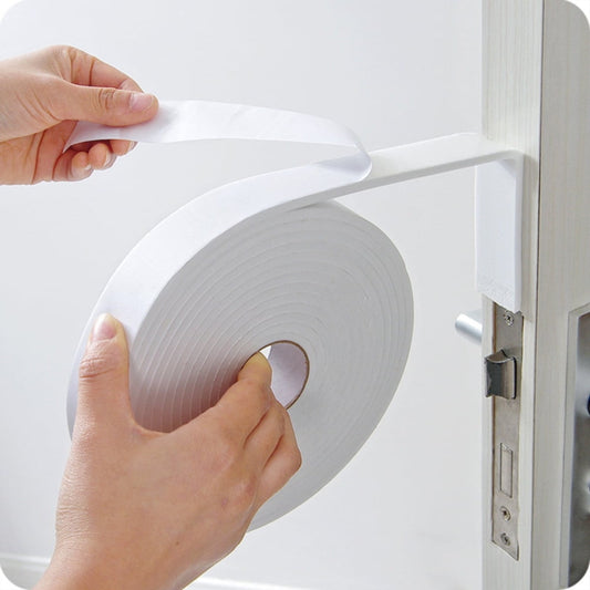 Strong Adhesive Foam Weather Stripping, High Density Weatherproof Weather Stripping Door Seal Strip for Sliding Door, Window, Noise-Reduction Foam Sealing Strip, 1 Roll 1.18 In x 16.4 Ft White*2 Roll