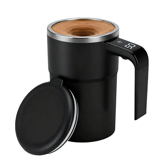 Self-Stirring Magnetic Coffee Mug with Temperature Display,Automatic Mixing for Coffee Tea and Shakes,Food Grade 304 Stainless Steel Liner,Smart LCD Screen for Real-Time Heat Monitoring B.