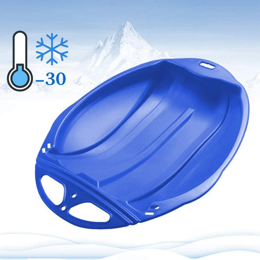 Round Snow Sled Disc for niñas & Adults, Durable PP Plastic Sand Slider & Winter Ski Pad, Non-Slip Design with Deep Seat for Safe Snow, Grass, and Sand Adventures, Supports Up to 100kg Blue