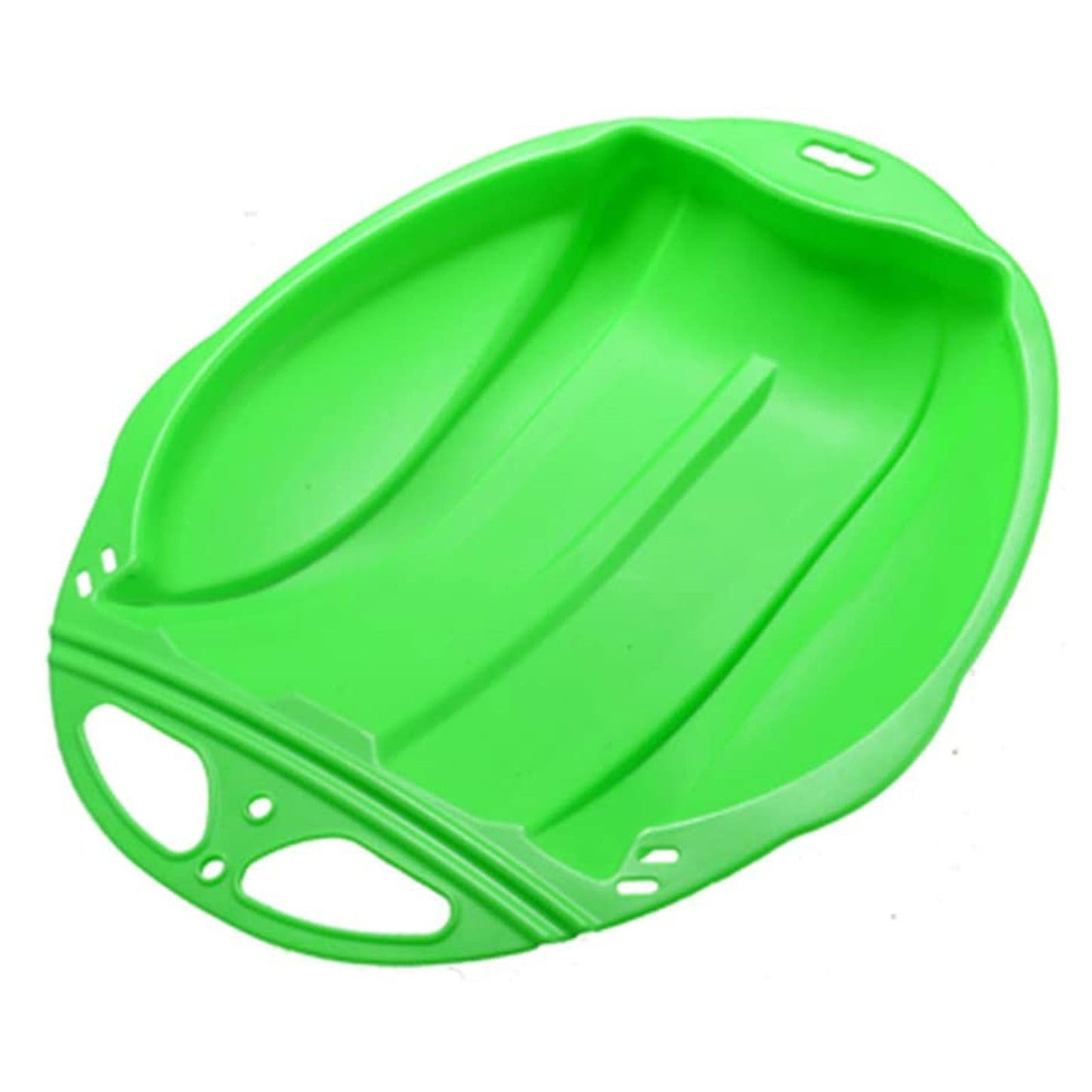 Round Snow Sled Disc for niñas & Adults, Durable PP Plastic Sand Slider & Winter Ski Pad, Non-Slip Design with Deep Seat for Safe Snow, Grass, and Sand Adventures, Supports Up to 100kg Green