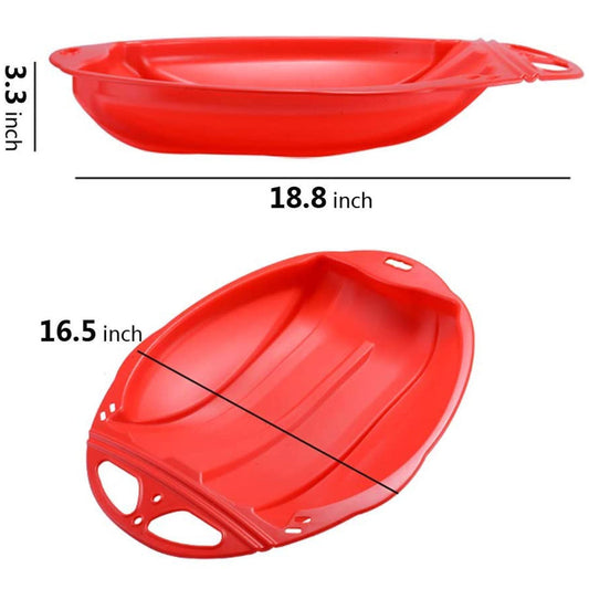 Round Snow Sled Disc for niñas & Adults, Durable PP Plastic Sand Slider & Winter Ski Pad, Non-Slip Design with Deep Seat for Safe Snow, Grass, and Sand Adventures, Supports Up to 100kg Red