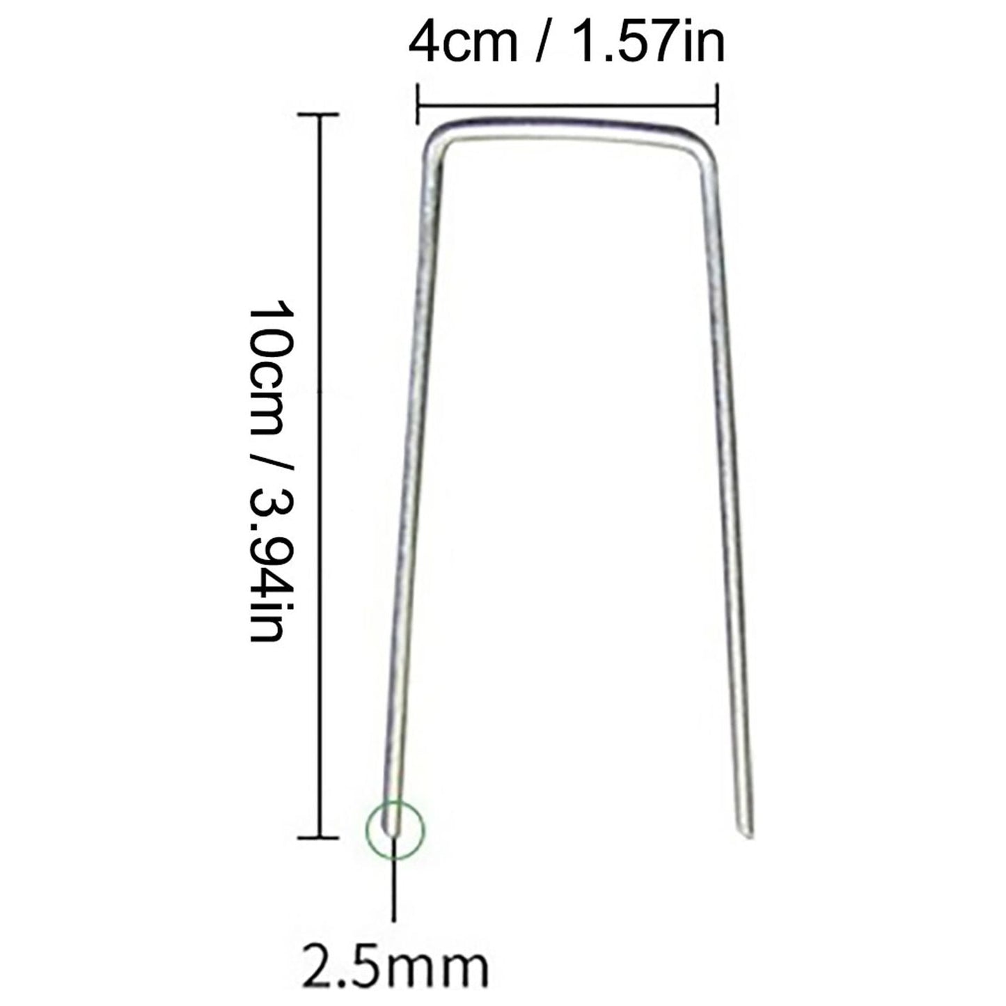 Garden Stakes Pins Landscape Staples, Durable Tent Stakes, Heavy Duty Galvanized Steel Metal Yard Stakes, Ground Lawn Staples, Fence Anchors for Weed Barrier Fabric, 20 Pcs, 3.94x1.57 3.94" x 1.57" Silver*20