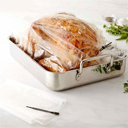 Turkey Oven Bags, Turkey Cooking Bags for Oven, Large Size Oven Cooking Roasting Bags for Chicken Meat Ham Seafood Vegetable, Christmas Essentials, 5 Pcs, 25.6x19.6 25.6" x 19.6" Clear*10