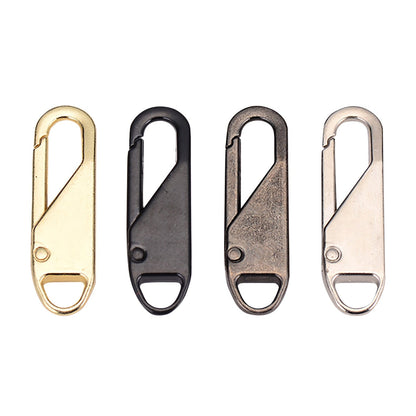 Zipper Pull Replacement, Heavy Duty Universal Zipper Puller, Detachable Zipper Pull Oval Tabs for Luggage Clothing Jackets Backpacks Boots Purse Coat, 4 Pcs, 1.46x0.43 1.46" x 0.43" Silver/4 Pcs