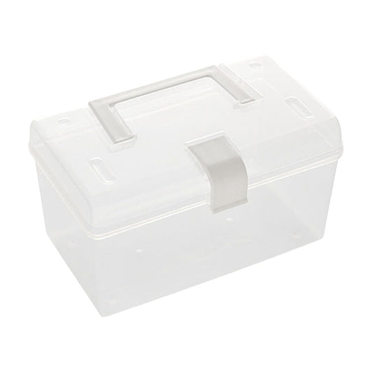 Transparent Storage Box, Clear Storage Latch Box Plastic Container Plastic Carrying Case with Handle and Latches for Home Desktop, 1 Pcs, 7.68x4.13x4.33 9.06" x 4.53" x 3.74" Clear
