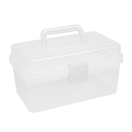 Transparent Storage Box, Clear Storage Latch Box Plastic Container Plastic Carrying Case with Handle and Latches for Home Desktop, 1 Pcs, 7.68x4.13x4.33 7.08" x 3.54" x 4.13" Green