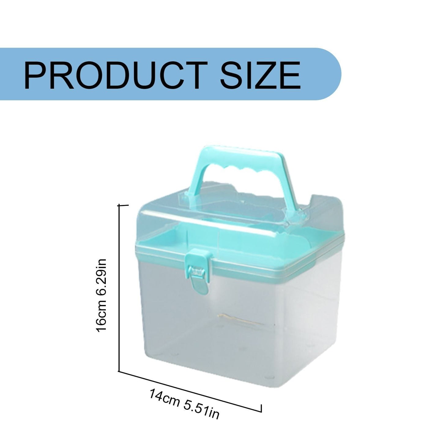 Transparent Storage Box, Clear Storage Latch Box Plastic Container Plastic Carrying Case with Handle and Latches for Home Desktop, 1 Pcs, 7.68x4.13x4.33 6.29" x 5.51" Orange
