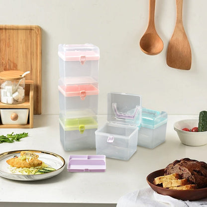 Transparent Storage Box, Clear Storage Latch Box Plastic Container Plastic Carrying Case with Handle and Latches for Home Desktop, 1 Pcs, 7.68x4.13x4.33 6.29" x 5.51" Orange