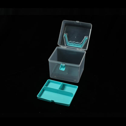 Transparent Storage Box, Clear Storage Latch Box Plastic Container Plastic Carrying Case with Handle and Latches for Home Desktop, 1 Pcs, 7.68x4.13x4.33 6.29" x 5.51" Orange