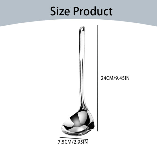 1 Pcs Small Soup Ladle,Stainless Steel Small Ladle With Pour Spout,9.45 Inch Soup Spoons,Kitchen Soup Laddle,Metal Spoon For Soups, Serving, Cooking, Stews And More,Kitchen Utensil Z_Silver