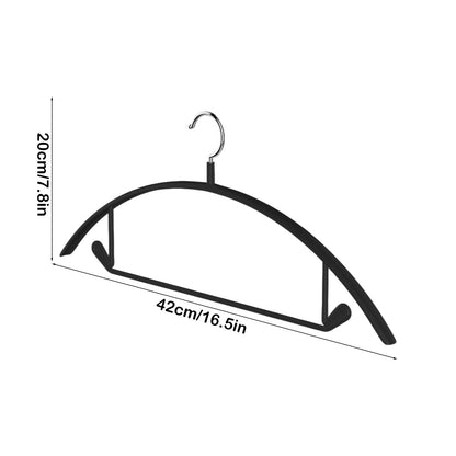 Premium Velvet Hangers, Heavyduty- Non Slip No Shoulder Bump Suit Hanger - Chrome Hooks,Space Saving Round Clothes Hanger for Coat,Sweater,Jackets,Pants,Household Silicone Clothes Hanger ( 10 Pack) Black