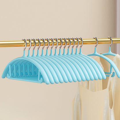 Premium Velvet Hangers, Heavyduty- Non Slip No Shoulder Bump Suit Hanger - Chrome Hooks,Space Saving Round Clothes Hanger for Coat,Sweater,Jackets,Pants,Household Silicone Clothes Hanger ( 10 Pack) Blue