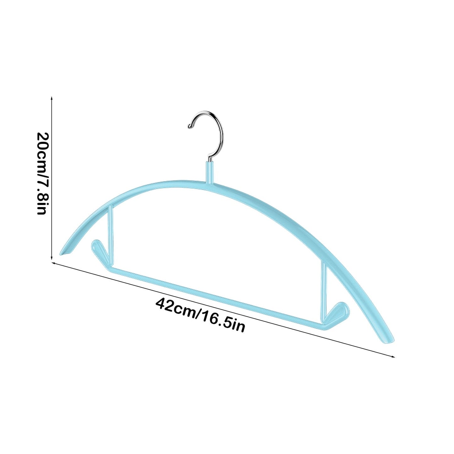 Premium Velvet Hangers, Heavyduty- Non Slip No Shoulder Bump Suit Hanger - Chrome Hooks,Space Saving Round Clothes Hanger for Coat,Sweater,Jackets,Pants,Household Silicone Clothes Hanger ( 10 Pack) Blue