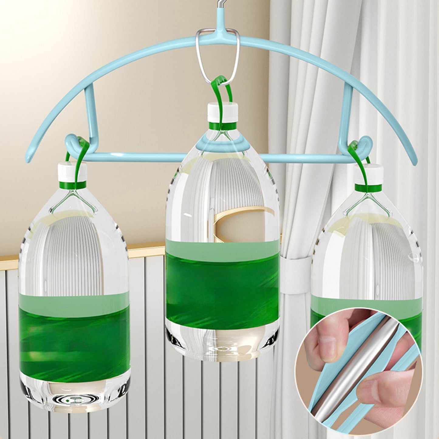 Premium Velvet Hangers, Heavyduty- Non Slip No Shoulder Bump Suit Hanger - Chrome Hooks,Space Saving Round Clothes Hanger for Coat,Sweater,Jackets,Pants,Household Silicone Clothes Hanger ( 10 Pack) Blue
